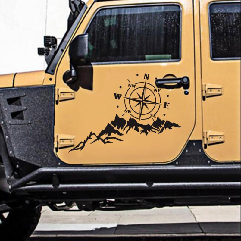 1 пара автомобильных наклеек с горным компасом, наклейки для стайлинга автомобилей, наклейки для тела, Декор, аксессуары
