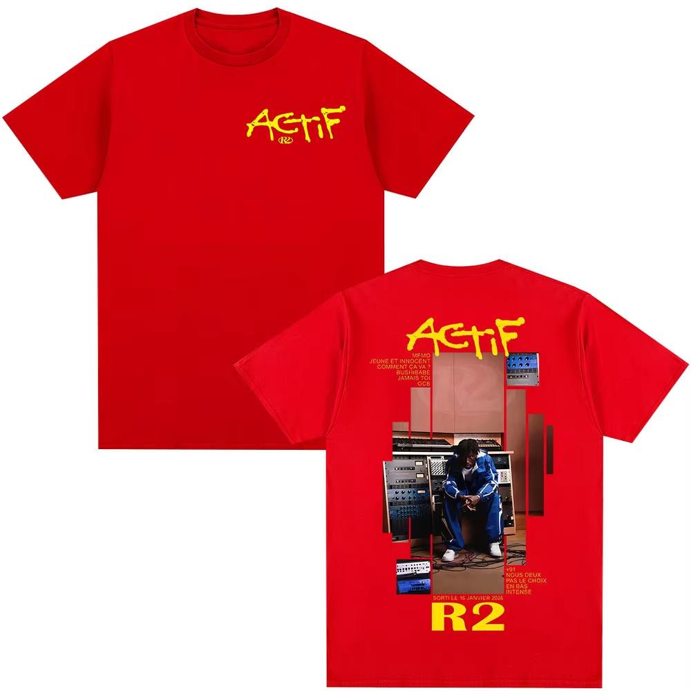 Rapper R2 Actif Album 2026 T Shirts Mens Women Clothing Casual Cotton Oversized Tshirt Fashion Harajuku Short Sleeve Top