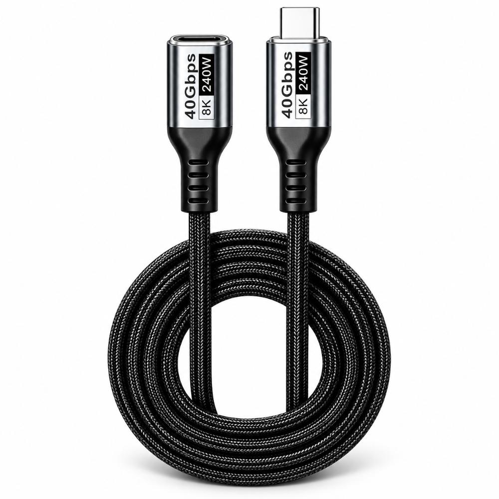 240W PD USB4 Extension Cable 40Gbps Type-C Extender USB-C Extension Cord Laptop Connection