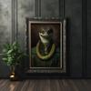 Retro Renaissance Animal Portrait Poster Fox Black Cat Lion Owl Royal Pet Canvas Painting Funny Wall Art Living Room Home Decor