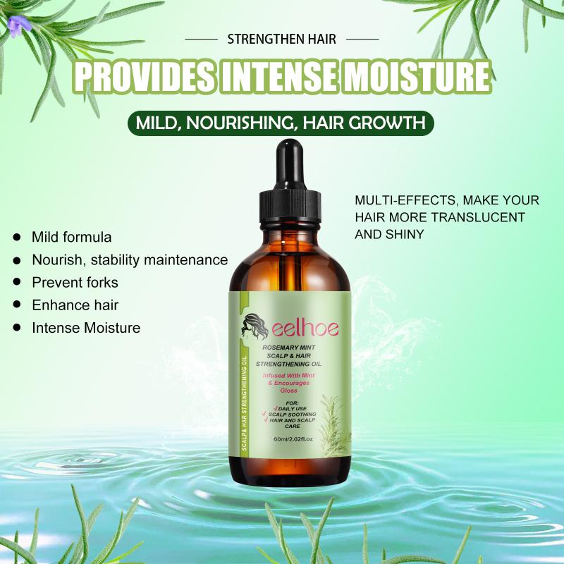 Rosemary Mint Hair Oil for Damaged Ends Fast Hair Growth Essential Nourishing for Thicker Hair