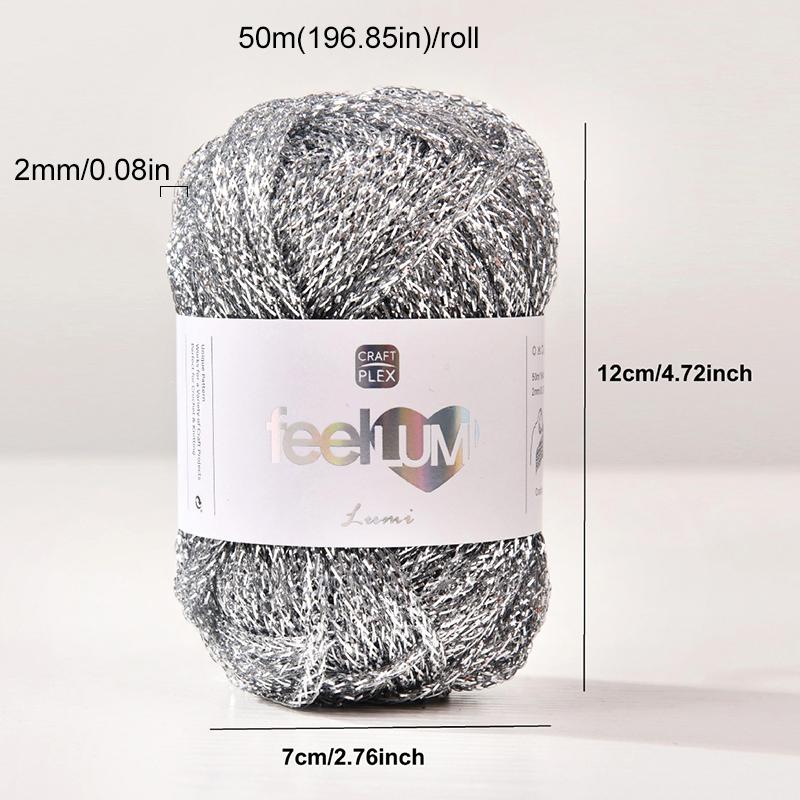 50m/roll Hand Woven Hook Rope DIY Material Cord Fancy Knitting Yarn Creative Shiny Thread For Handicraft DIY Weaving 2mm