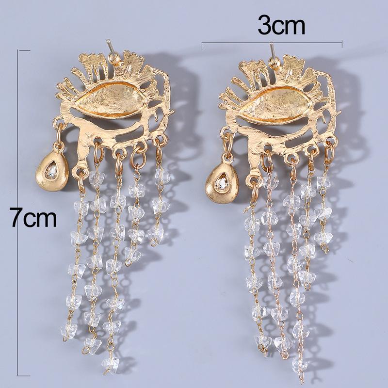 Women Vintage Eyes of Demon Earring Ring Exaggerated Trendy Earrings Style Girls Delicate Tassels Jewelry
