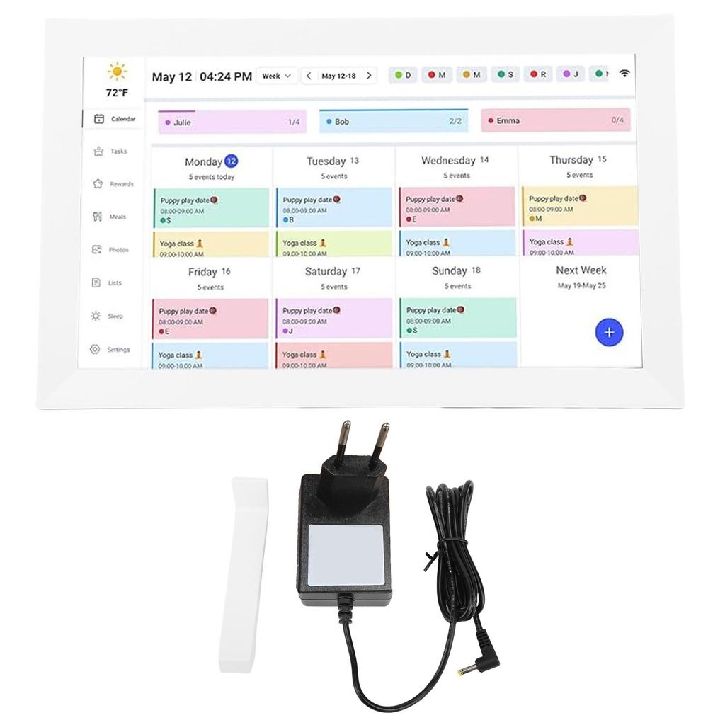 15,6-дюймовый умный цифровой календарь-планировщик с сенсорным экраном, настенное/настольное крепление, семейная таблица обязанностей, WiFi, интерактивный дисплей, управление через приложение