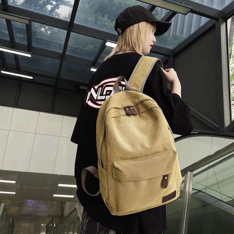 Durable Canvas Backpack, Large Capacity Backpack, Suitable For Middle School High School And College Students