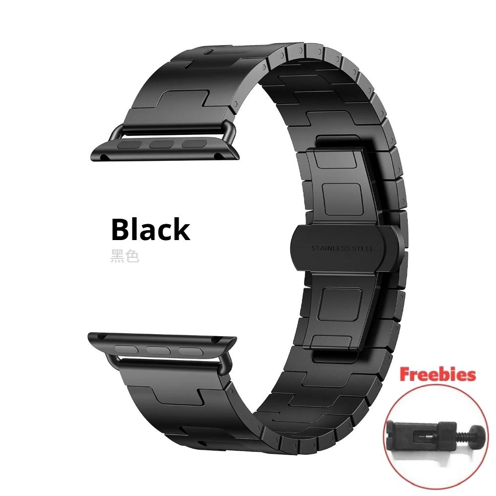 Ремешок титанового цвета для Apple Watch Series 11 46 мм 42 мм, ремешок из нержавеющей стали H-образной формы, браслет для iWatch Ultra 3 2 49 мм 45 мм 40 41 мм SE3 44 мм