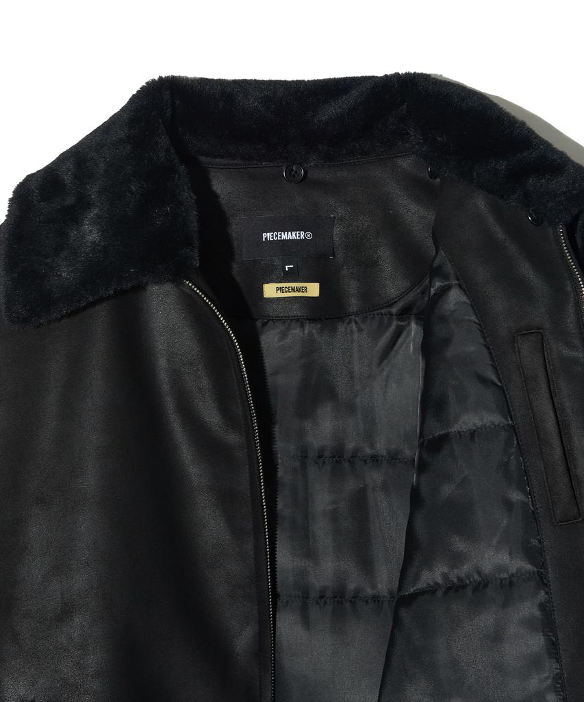 Peace Maker [2Type] Suede Mustang Padded Blouson (Black)