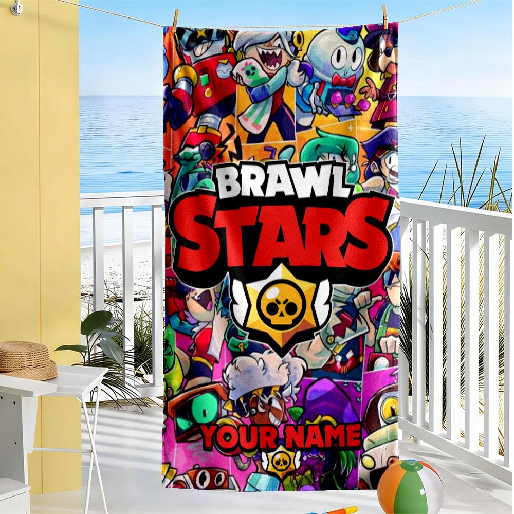 Supercell Customizable Name Beach Towel Super Soft & Absorbent Suitable for Sports Travel Swimming Yoga Bathroom Beach And Pool