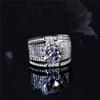 Luxury Fashion White Zircon Ring Non-allergenic for Men Jewelry Wedding Engagement Party Ring High Quality Men's Rings