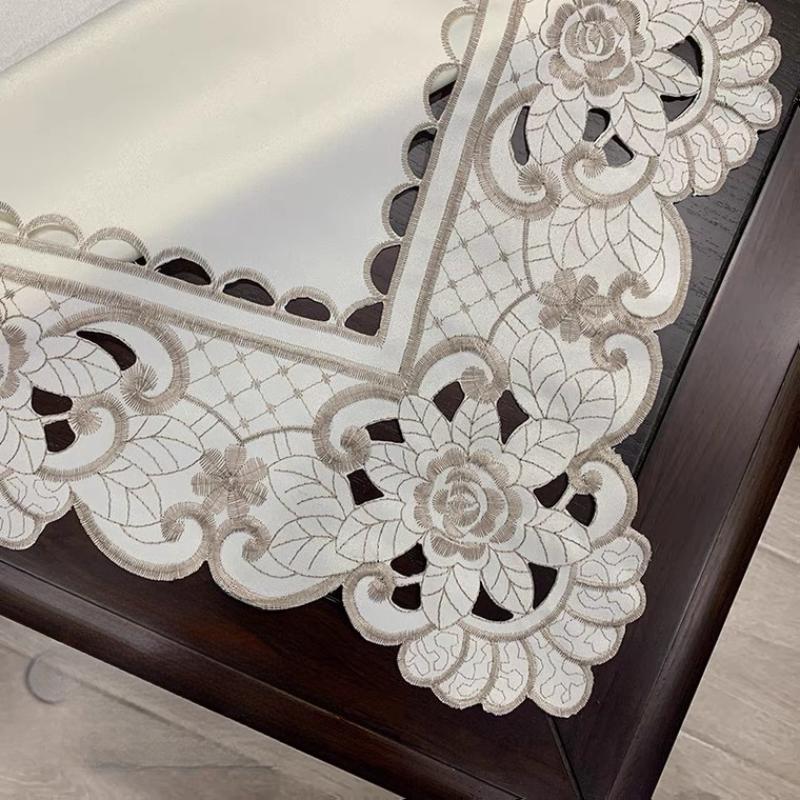 Скатерть Вышивка Современный Минимализм Прямоугольник Полиэстер Ткань Искусство Чайный Столик Скатерть Круглая