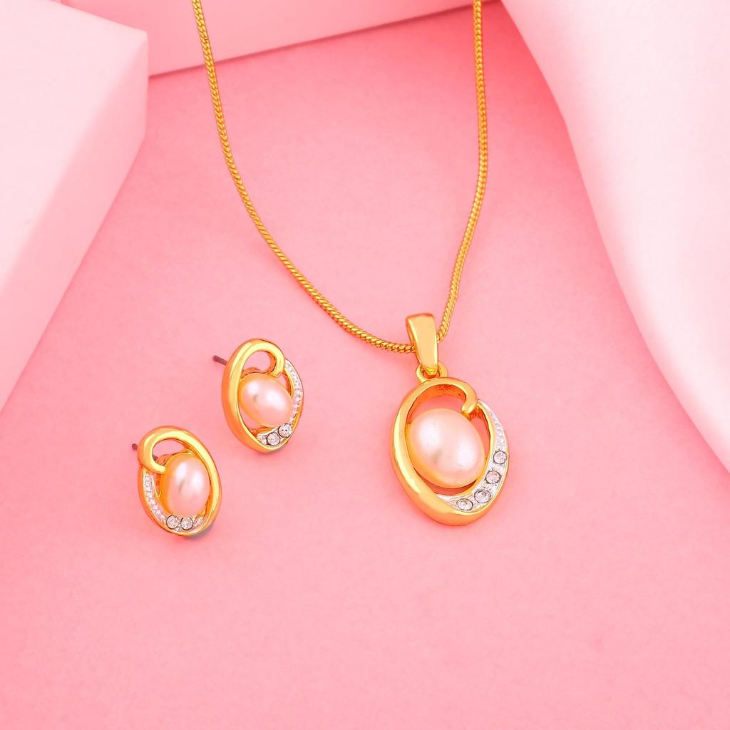 Комплект сверкающего колье Estele из золота и родия с кристаллами для женщин