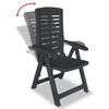 VidaXL 4x Reclining Garden Chairs Patio Armchairs Outdoor Chairs Terrace Seats Folding Chairs Plastic 275071