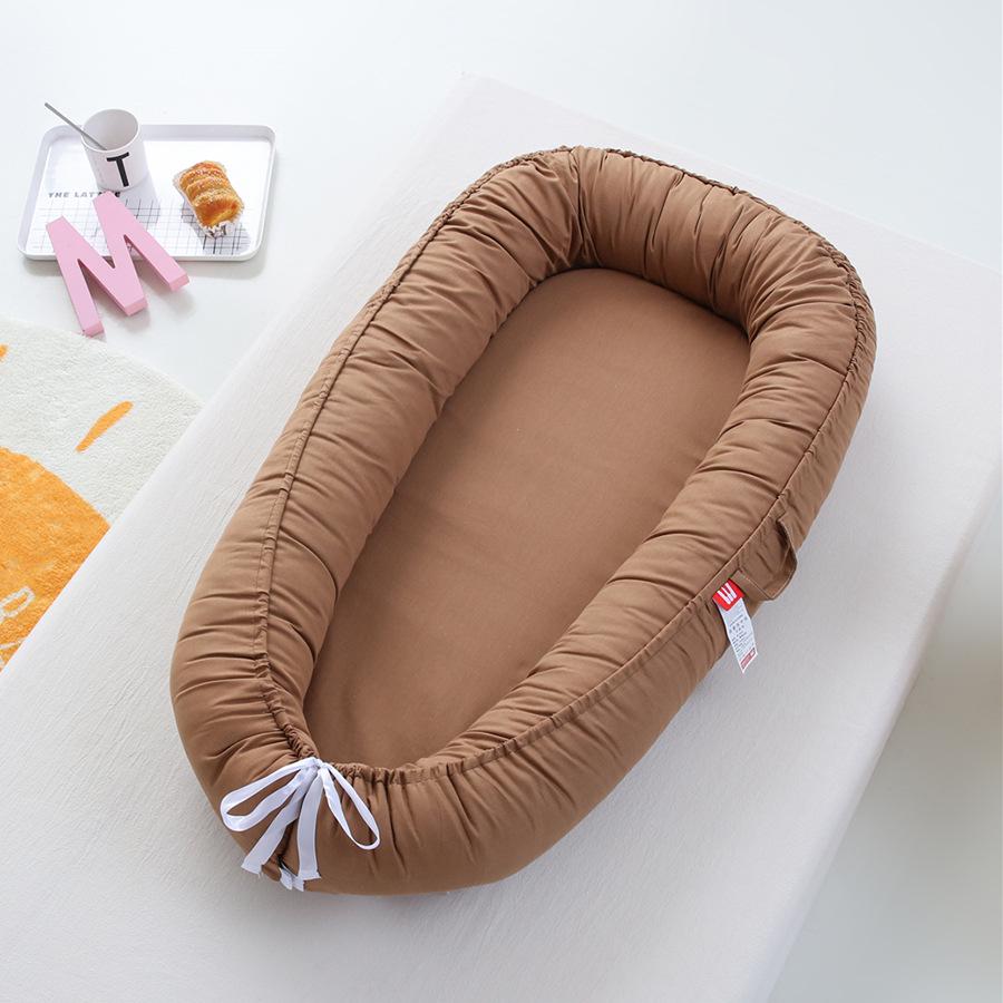 Portable Hemay Solid Color Folding Baby Nest Bed, Removable Bionic Travel Baby Bed