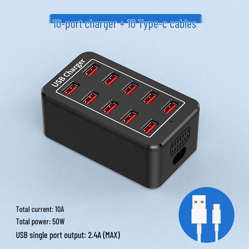 Мощная USB-станция для зарядки с несколькими портами - Настольное зарядное устройство для мобильных устройств и сетевой фильтр