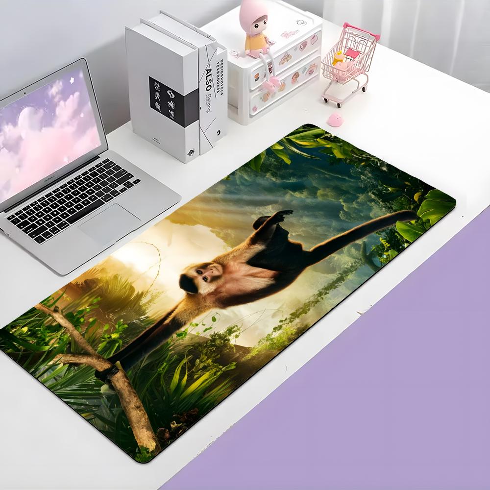 Monkey Cute Animal Art Mouse Pad Large Gaming Mousepad With Thick Stitched Edge NonSlip Desk Mat