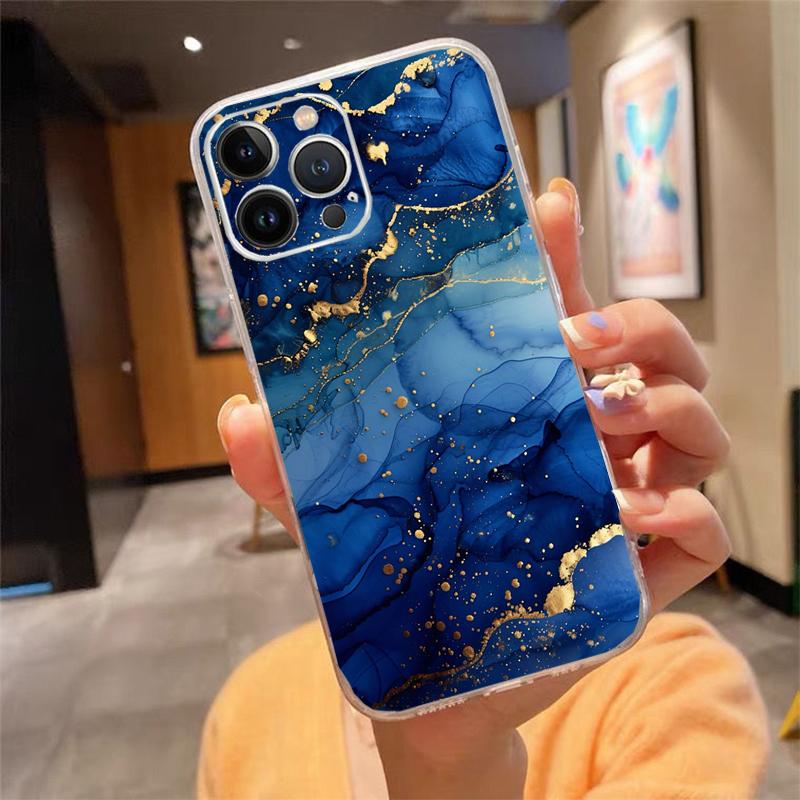 Чехол для телефона Carcasa Funda Для iPhone 16 15 13 14 11 12 Pro Max 16 14 12 13 Pro 15 Plus 16E Мраморный чехол