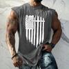 Летний мужской однотонный поглощающий пот дышащий жилет без рукавов с принтом и расширяющимся плечом