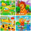 DIY 16 Piece/Set Wooden Cartoon Jigsaw Puzzle Children's Toys Baby Early Lessons