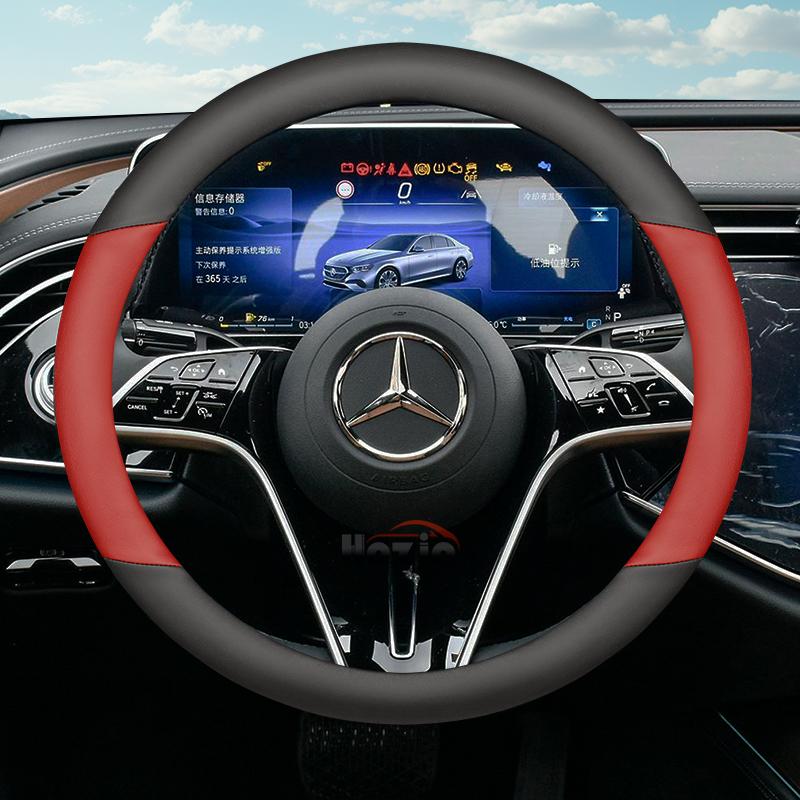 Кожаный чехол на руль автомобиля для Mercedes Benz C220 GLC W447 W124 W203 W204 W205 W218 W245 W166 W212 W210 W221 Аксессуары mo00