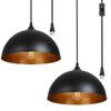 Tomshine Plug-in Metal Pendants Light Classic Black Lampshades Industrial Hanging Ceiling Lamp with