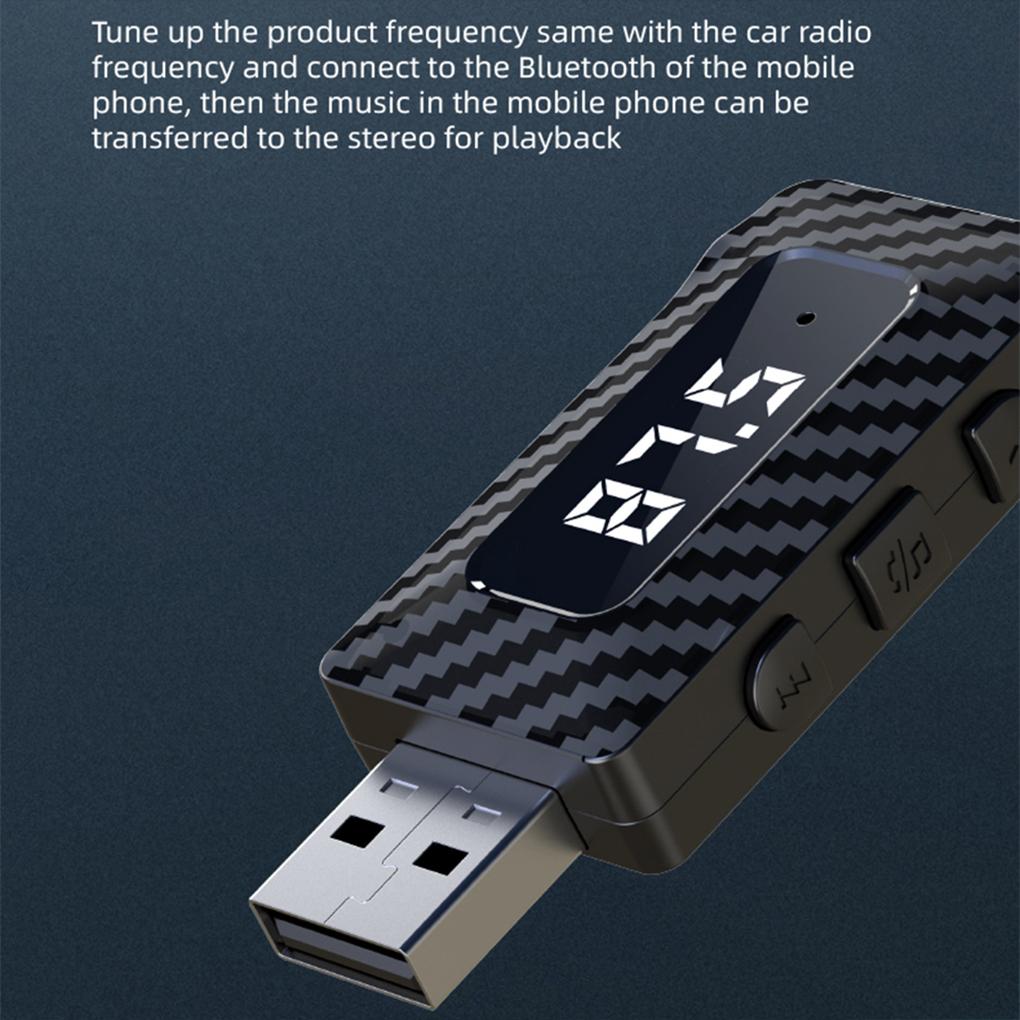 Автомобильный FM-трансмиттер Bluetooth 5.3 Bluetooth FM-трансмиттер для автомобиля Подключи и работай Легкий