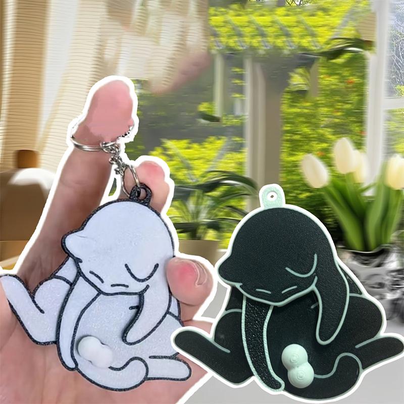 Творческий брелок-подвеска в виде яйца-кошки, милый и забавный вращающийся акриловый брелок для сумки, аксессуар для женщин, брелок для сумки