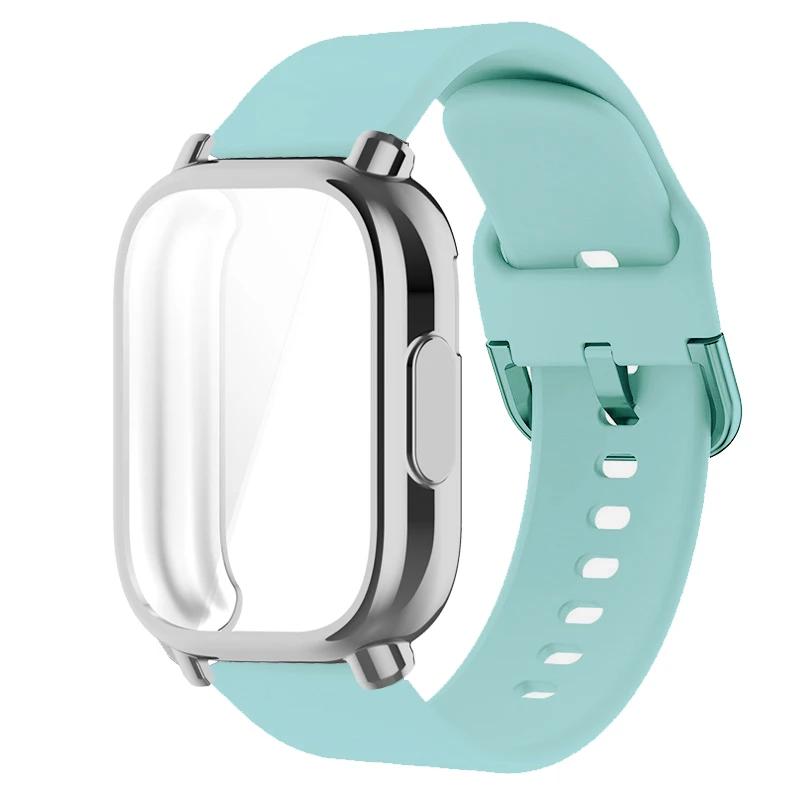 Защитный чехол+силиконовый ремешок для Xiaomi Redmi Watch 5 active/5 Lite Полное покрытие экрана ТПУ Мягкий чехол и дышащий спортивный ремешок