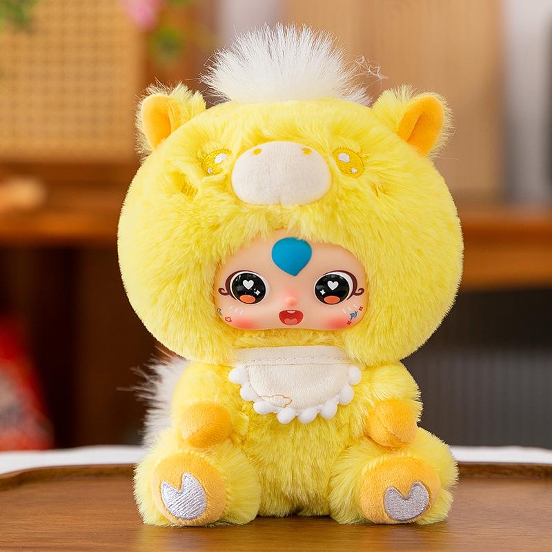 Милая плюшевая игрушка пони, подарок на Новый год, виниловая кукла с лицом, подвеска, талисман зодиакальной лошади, настольные качели, одобрение