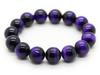 Браслет из бисера мала фиолетового тигрового глаза 14 мм, натуральный камень, камень силы [Sekki] для мужчин [b340]