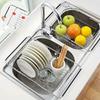 1pc Retractable Sink Drain Rack Sink Dish Drain Rack Expandable Adjustable Vegetable Fruit Washing Basket Kitchen Accessories