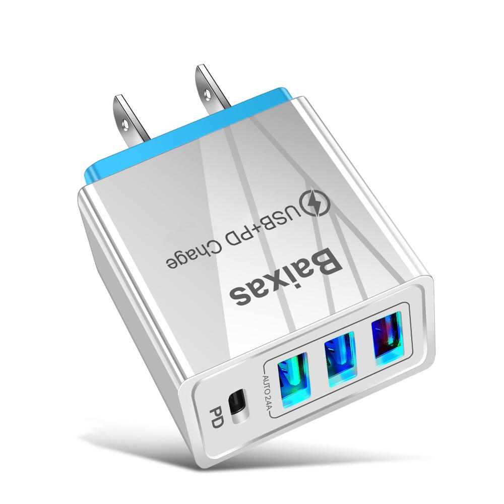 Универсальное 4-портовое USB-зарядное устройство для путешествий 5 В/2,4 А, адаптер быстрой зарядки - вилка AU/EU/UK/US