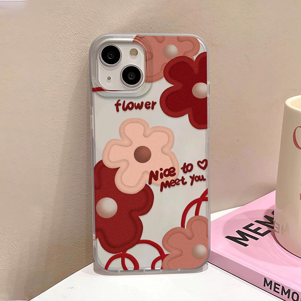 Чехлы для мобильных телефонов iPhone 11 13 15 Pro Max 12 14 Pro Max Чехол для iPhone 16 15 Plus 13 Pro 12 Матовая текстура с рисунком в виде мультяшных цветов