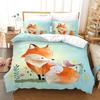 3pcs Charming Fox Digital Printed Bedding Set Cozy Soft Duvet Cover King Queen Twin Size Birthday Gift Kid Adult Bedroom Decor