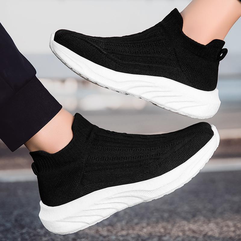 Women's Shoes Couple New Casual Sports Shoes Running Shoes Soft-soled Lazy Shoes Flying Knitting