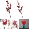 Искусственные ягодные стебли Holly Red Simulation Tree 3/4 ветки красивые