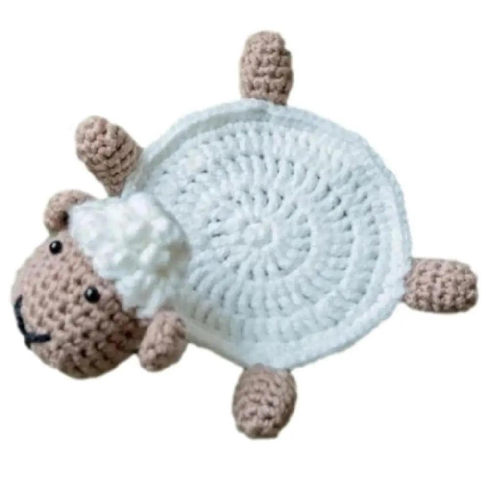 Heat-resistant Duck Crochet Coasters Table Protection Handmade Animal Cup Mat Reusable Absorbent Woven Water Cup Pad Tabletop