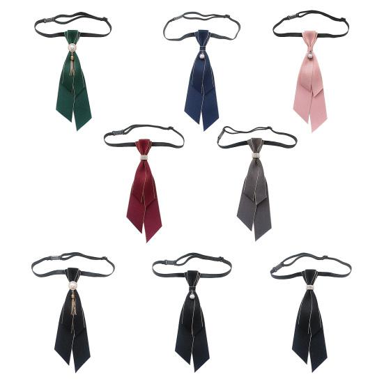 Yousheng Unisex Bank Tie-Free Neck Tie Detachable Academic Style Bow Tie White Shirt Hotel Professional Collar Flower Accessory