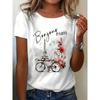 Fashion Bonjour Paris Text Print Short Sleeve Printed T Shirt  Casual Clothing Women's T-Shirt Graphic Clothing Top Tee