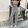 TIFICY Women's Fashion Casual Summer Spring Stripe Print Sleeveless Trousers Pants Suits