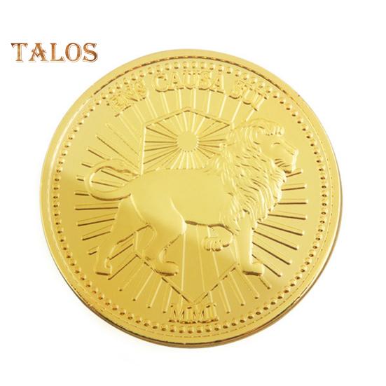 Позолоченная монета, реквизит для фильмов, диаметр 1,6 дюйма, двухсторонняя металлическая монета, коллекционная сувенирная монета с защитной коробкой, подарок для поклонников фильмов