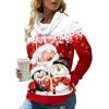 GMXIA Женские модные повседневные толстовки с капюшоном и длинными рукавами и Санта-Клаусом, снеговиком, толстовки с двойным ремнем на веревке