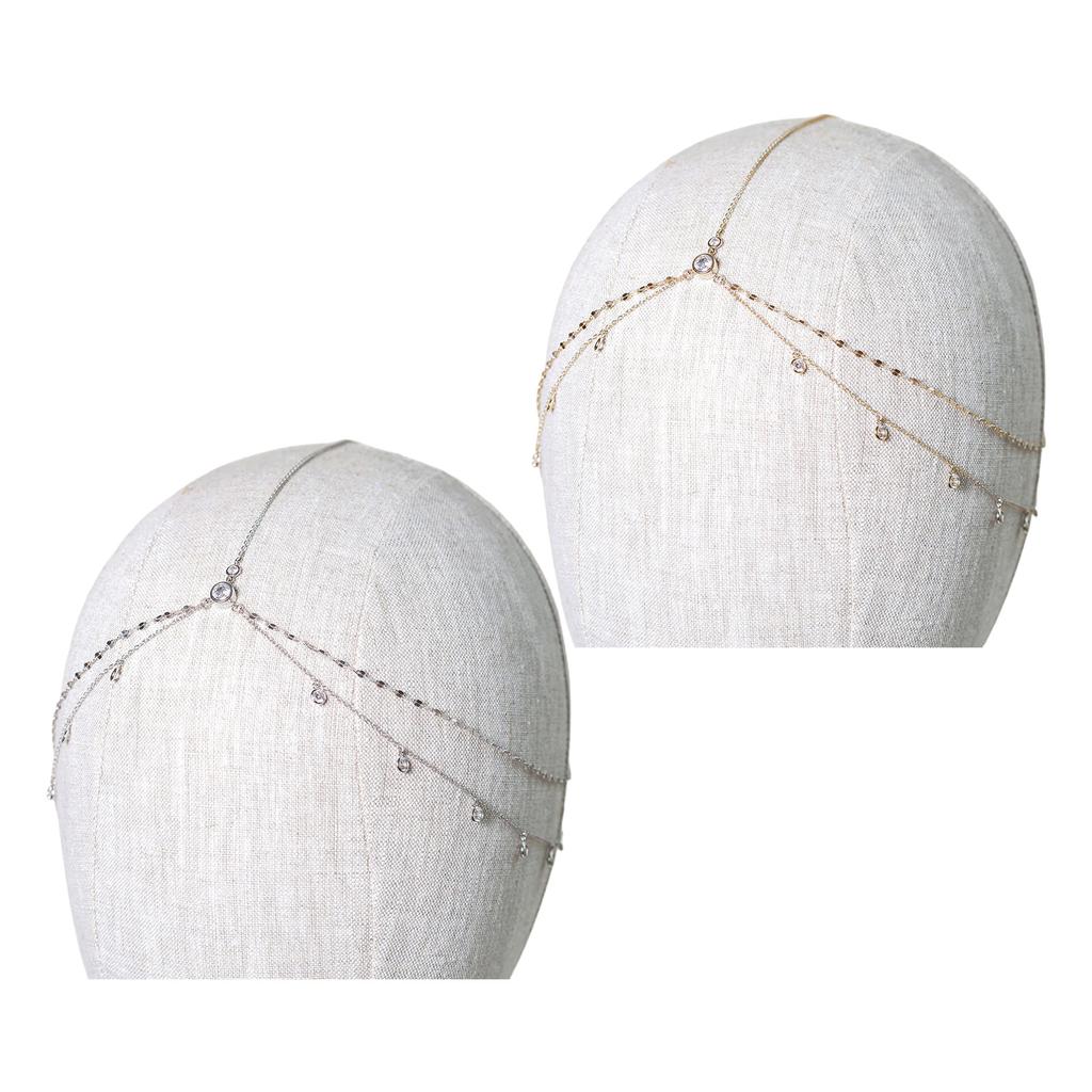 Элегантная цепочка на лоб Свадебное украшение на голову Стильные аксессуары для волос Индийские украшения Стразы Повязка на голову