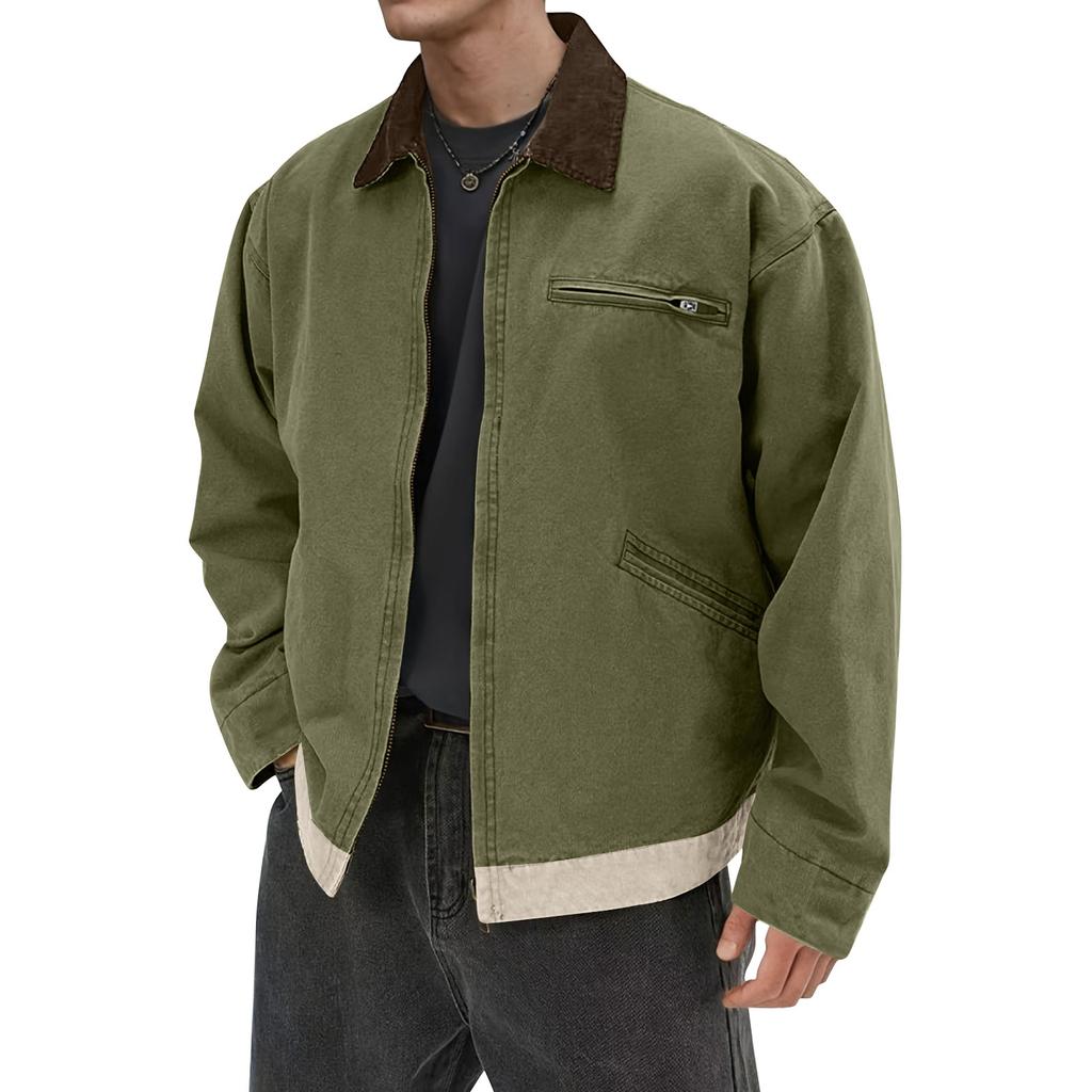 Men's Solid Color Camouflage Outdoor Sports Jacket Men's Pocket Button Casual Jacket