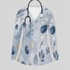 Women Plus Size Multicolor Printed V Neck Long Sleeve Scrub Top With Front Pockets