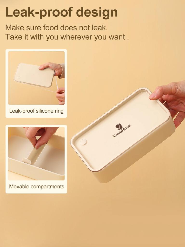Квадратная коробка для бенто с термосумкой и соусницей, герметичная герметичная коробка для ланча, переносные контейнеры для фруктов и еды для детей в микроволновой печи