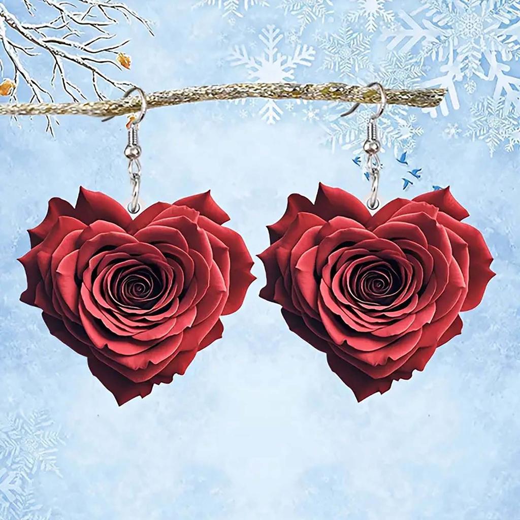 Серьги Rose Love, модные ретро-серьги для вечеринки, подарочные серьги-сюрпризы