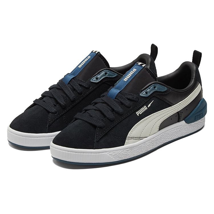 Puma Серия Suede Bloc Classic Универсальные повседневные низкие кеды Унисекс Кеды Черные 384187-01