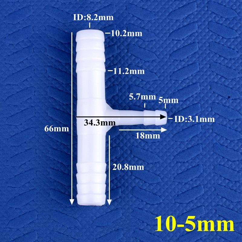 10 шт./лот пластиковый переходной тройник 8 мм 10 мм крестообразный 4-ходовой 5-ходовой соединитель 1/2" клапан ПВХ шаровой кран