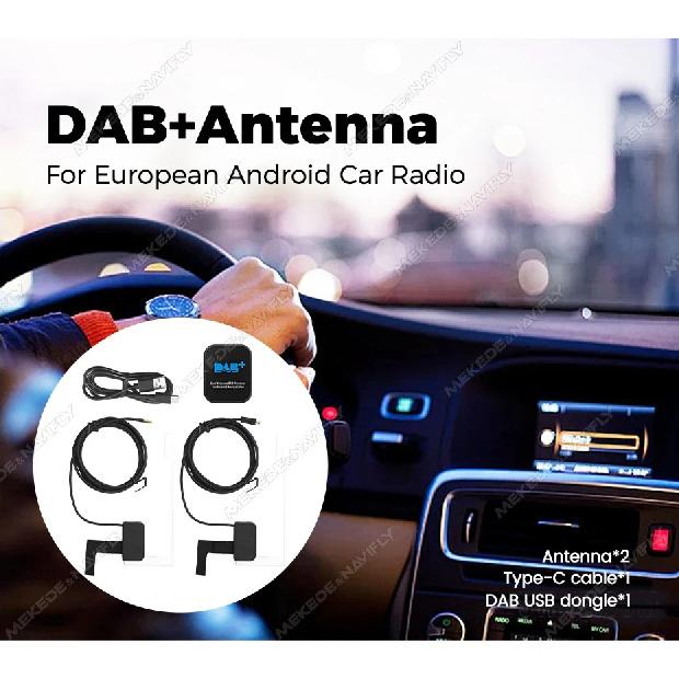 Для ЕС Цифровое Вещание Универсальная Android Автомагнитола Двойная Антенна DAB+ Адаптер Type-C MCX Интерфейс Антенны с Экраном