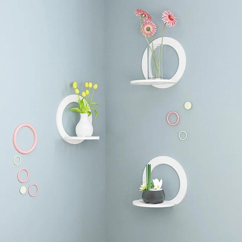 Simple Opening Free Punching Rack Simple Flower Stand Potted Bedroom Wall Hanging Decoration Home Suction Cup Rack